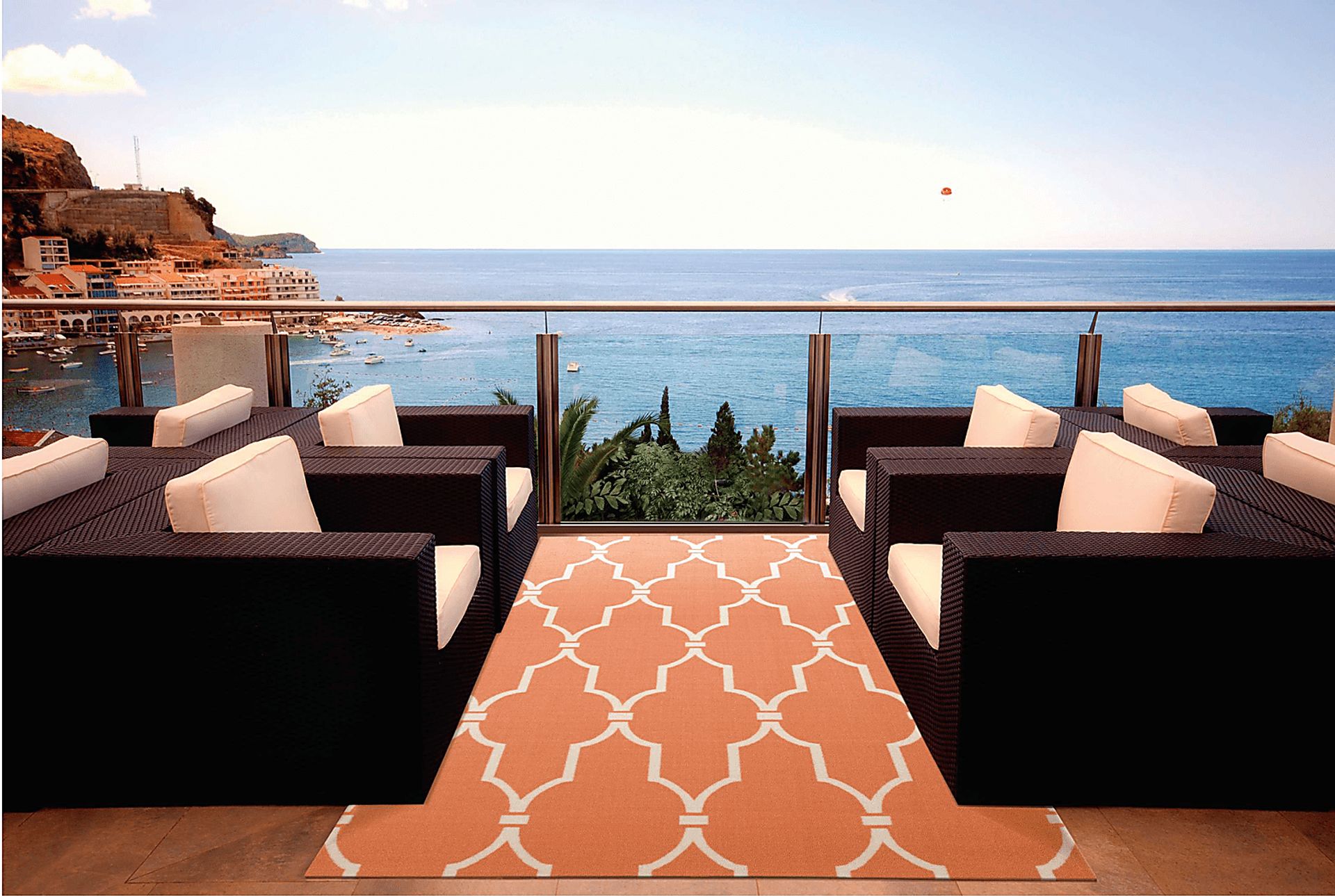 Taliya Orange 8' x 11' Indoor/Outdoor Rug - Image 4