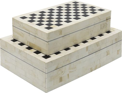 Tallapoosa White Decorative Box, Set of 2