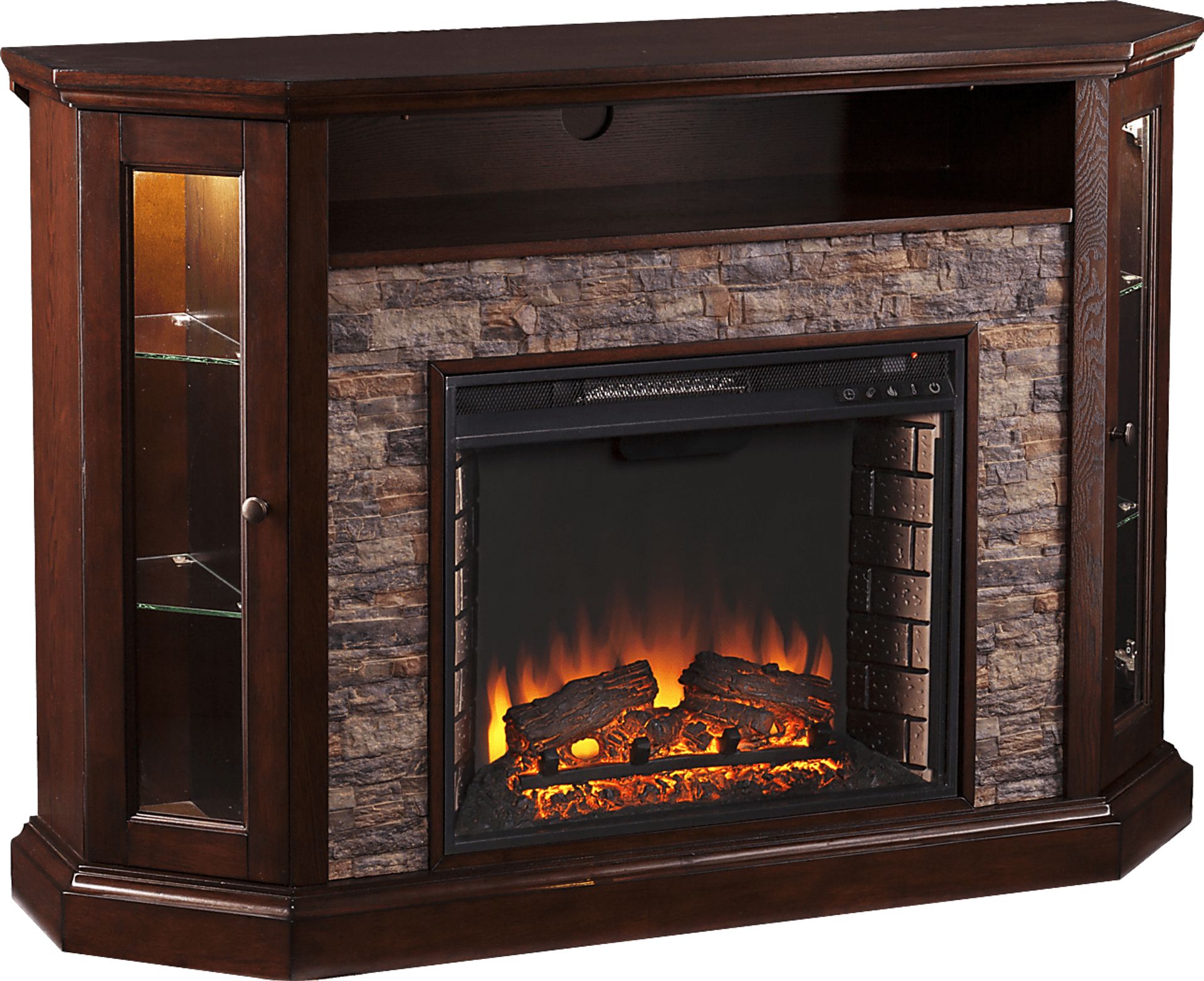 Tallywood Espresso 52 in. Console with Infrared Fireplace - Image 1