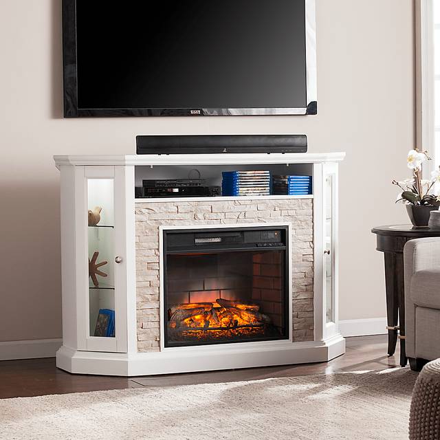 Tallywood White 52 in. Console with Infrared Fireplace - Thumbnail - Image 5