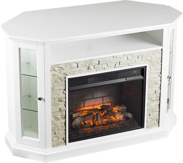Tallywood White 52 in. Console with Infrared Fireplace - Thumbnail - Image 6