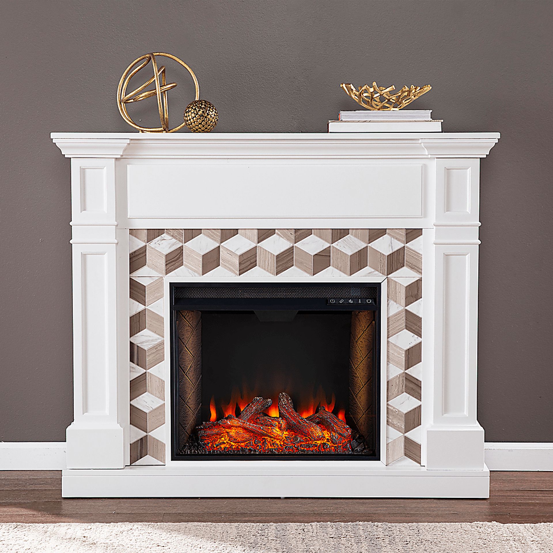 Talmadge III White 48 in. Console With Smart Electric Fireplace - Image 5