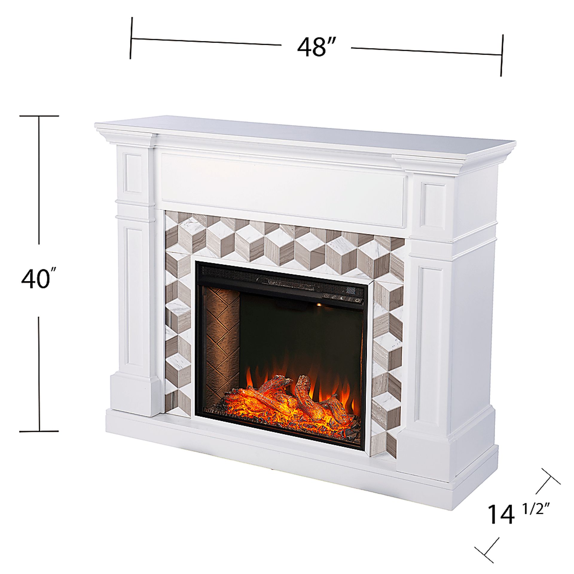 Talmadge III White 48 in. Console With Smart Electric Fireplace - Image 6