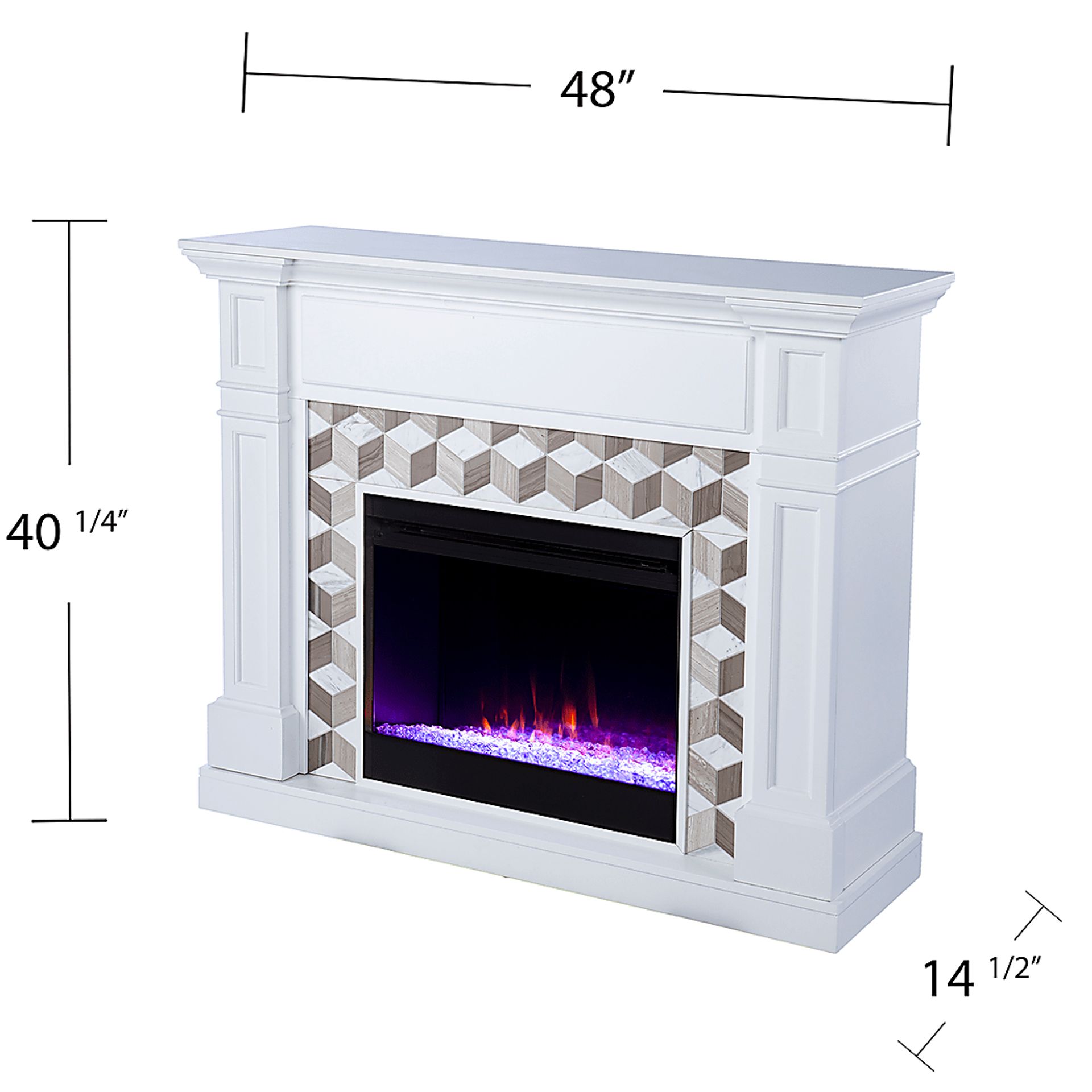 Talmadge I White 48 in. Console, With Color Changing Electric Fireplace - Image 6