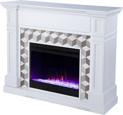 Talmadge III White 48 in. Console With Electric Fireplace
