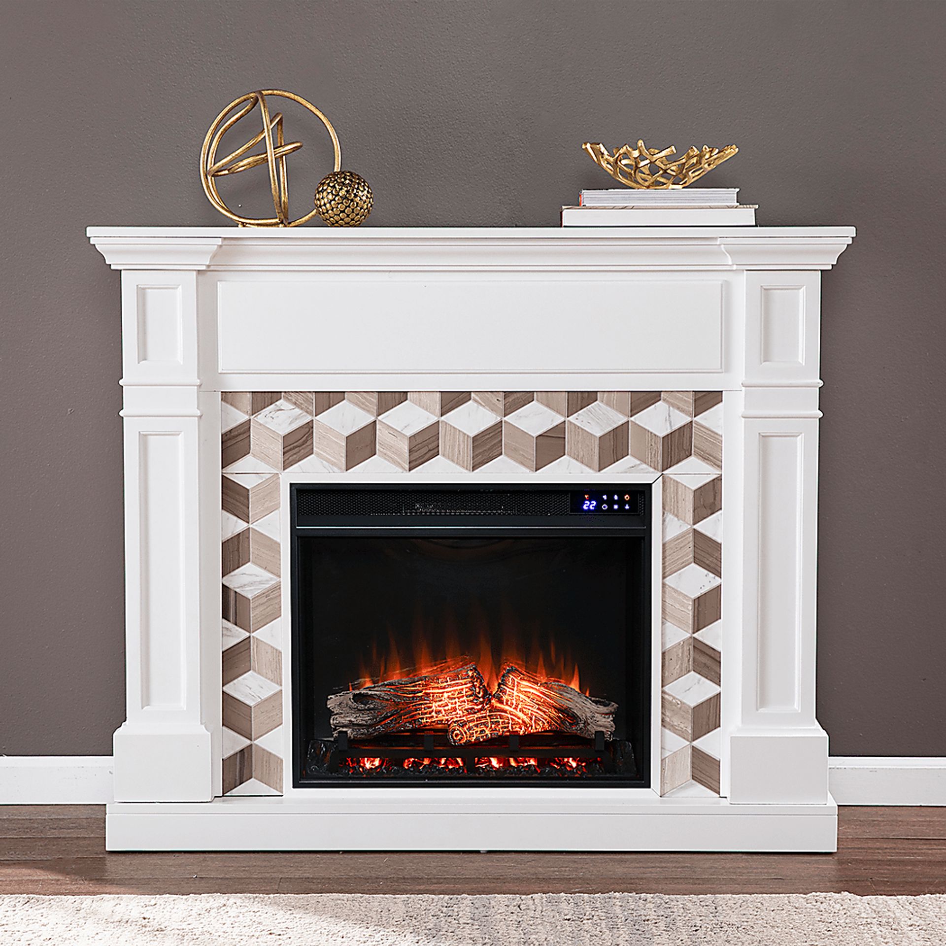 Talmadge IV White 48 in. Console With Touch Panel Electric Fireplace - Image 5