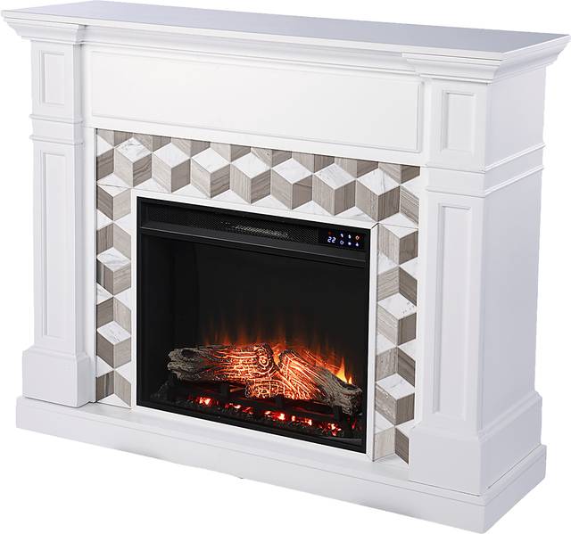 Talmadge IV White 48 in. Console With Touch Panel Electric Fireplace - Thumbnail - Image 1