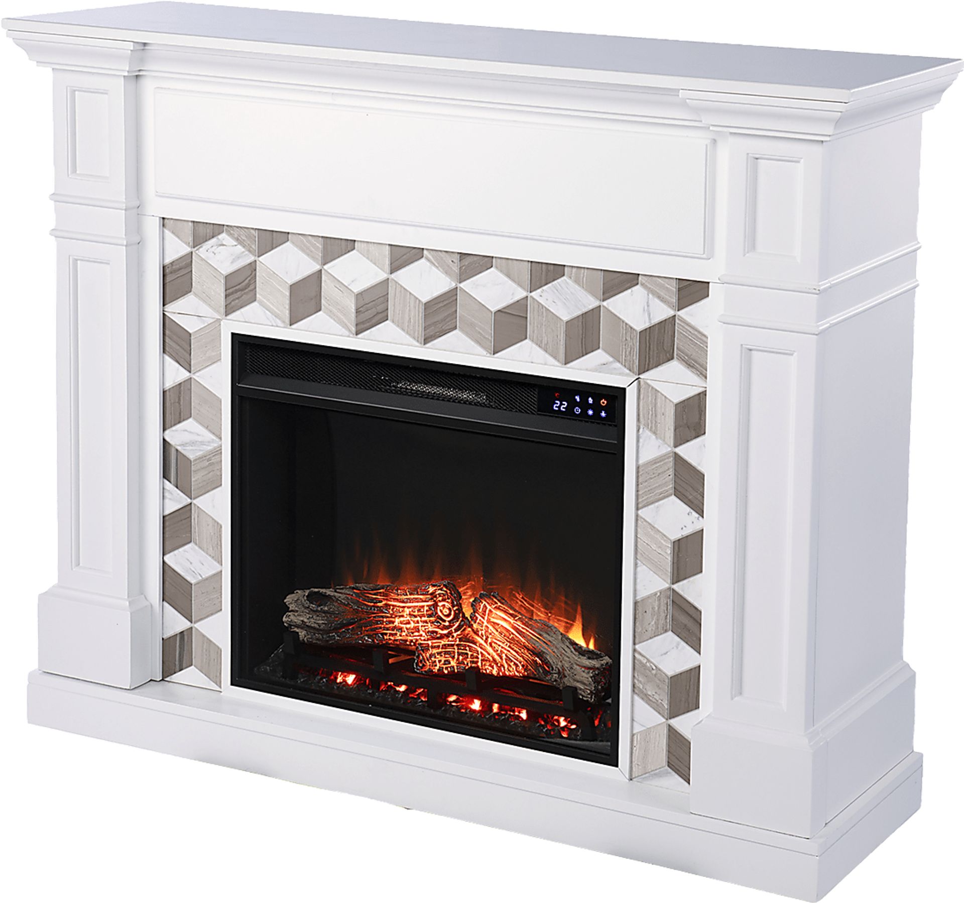 Talmadge IV White 48 in. Console With Touch Panel Electric Fireplace - Image 1