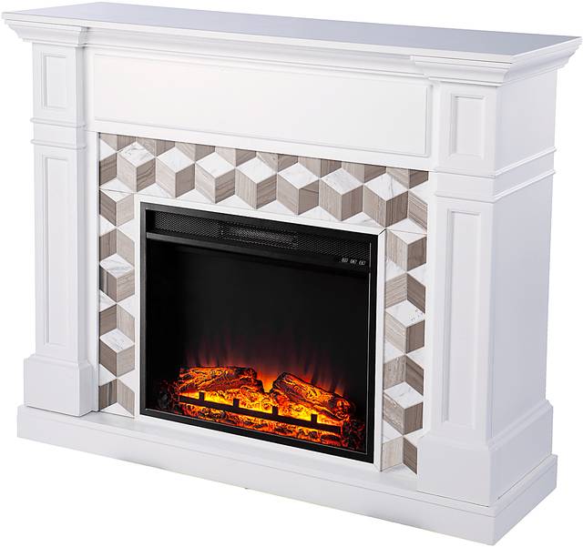 Talmadge V White 48 in. Console with Electric Fireplace - Thumbnail - Image 4