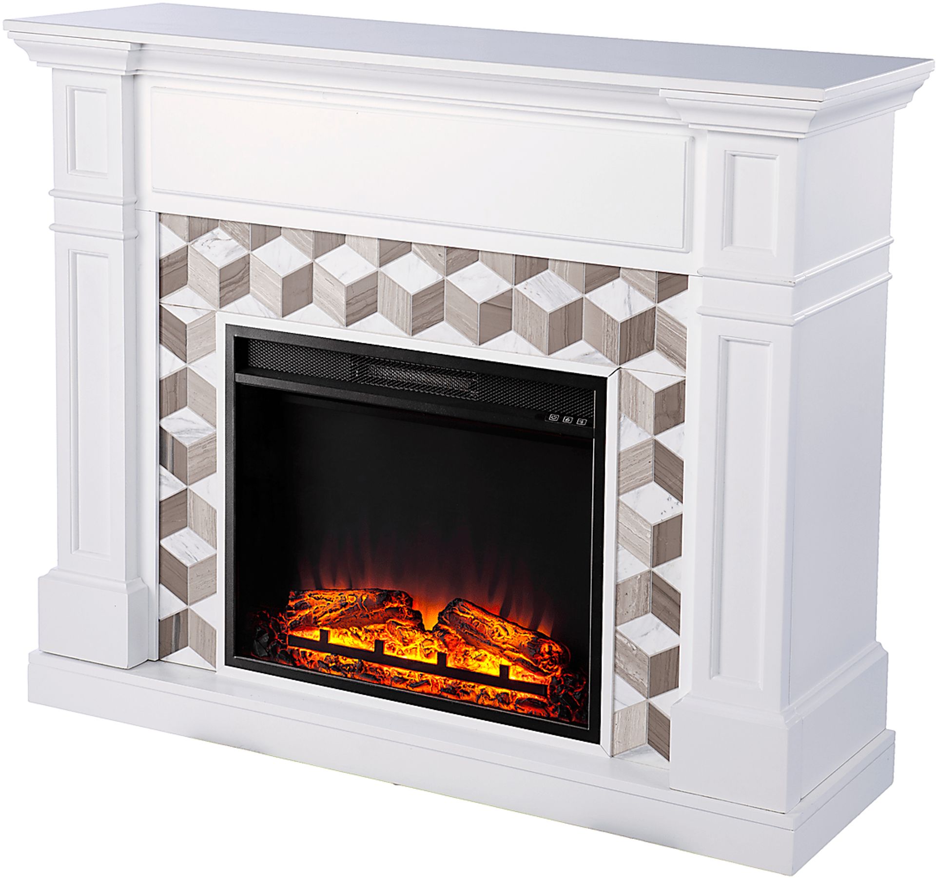 Talmadge V White 48 in. Console with Electric Fireplace - Image 4