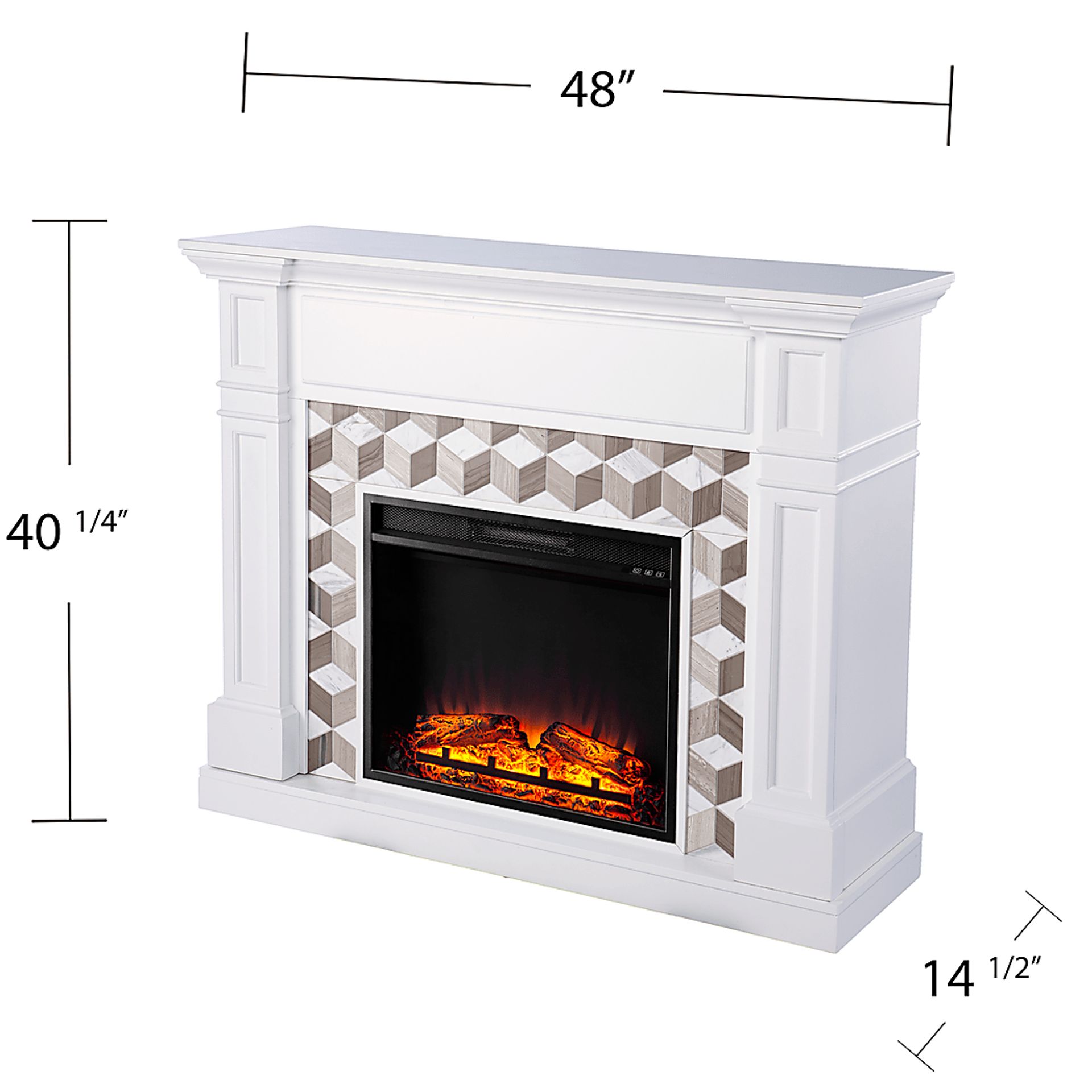 Talmadge V White 48 in. Console with Electric Fireplace - Image 9