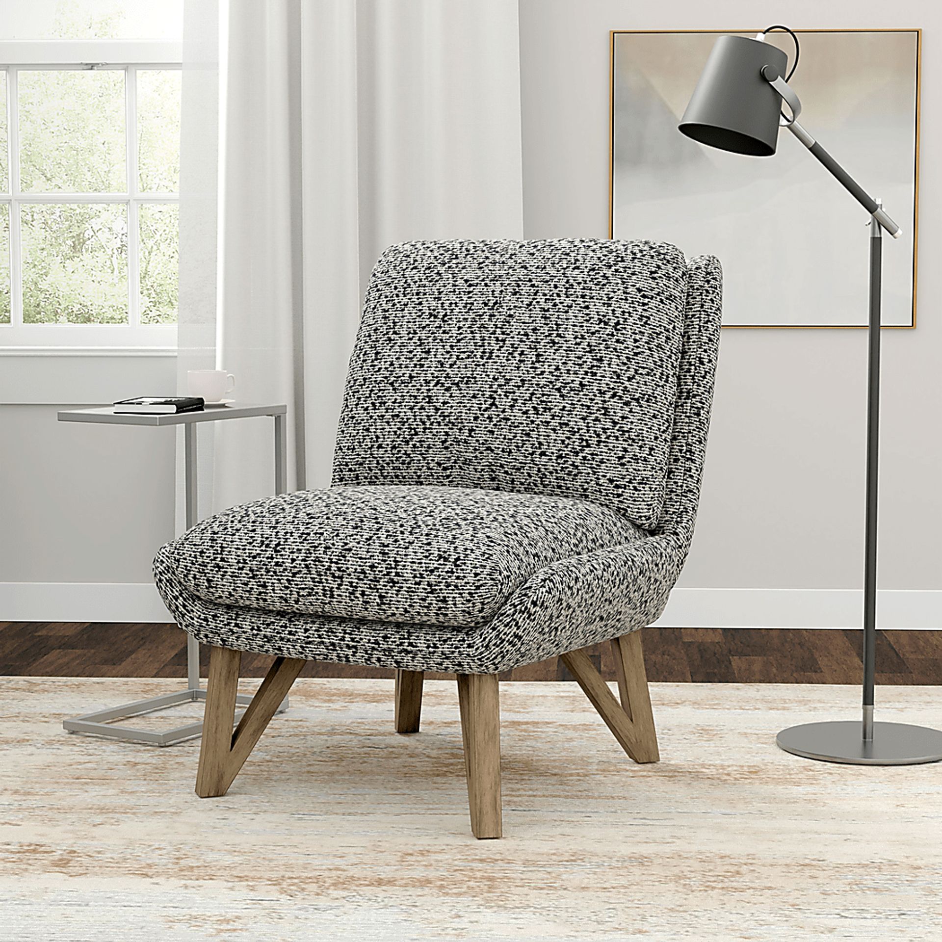Talwrn Blue Armless Accent Chair - Image 2