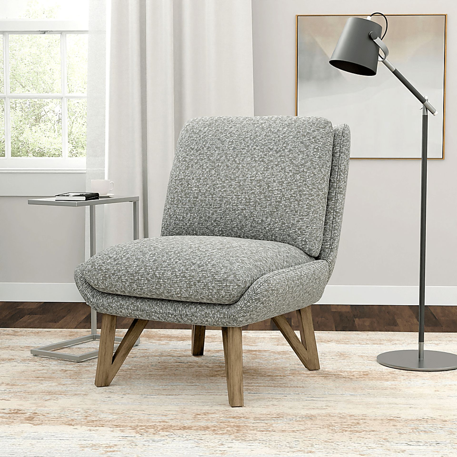 Talwrn Gray Armless Accent Chair - Image 2