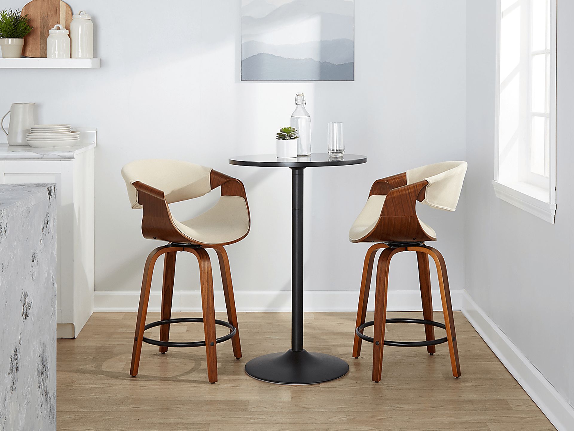 Tamaaron Cream Swivel Counter Height Stool, Set of 2 - Image 4