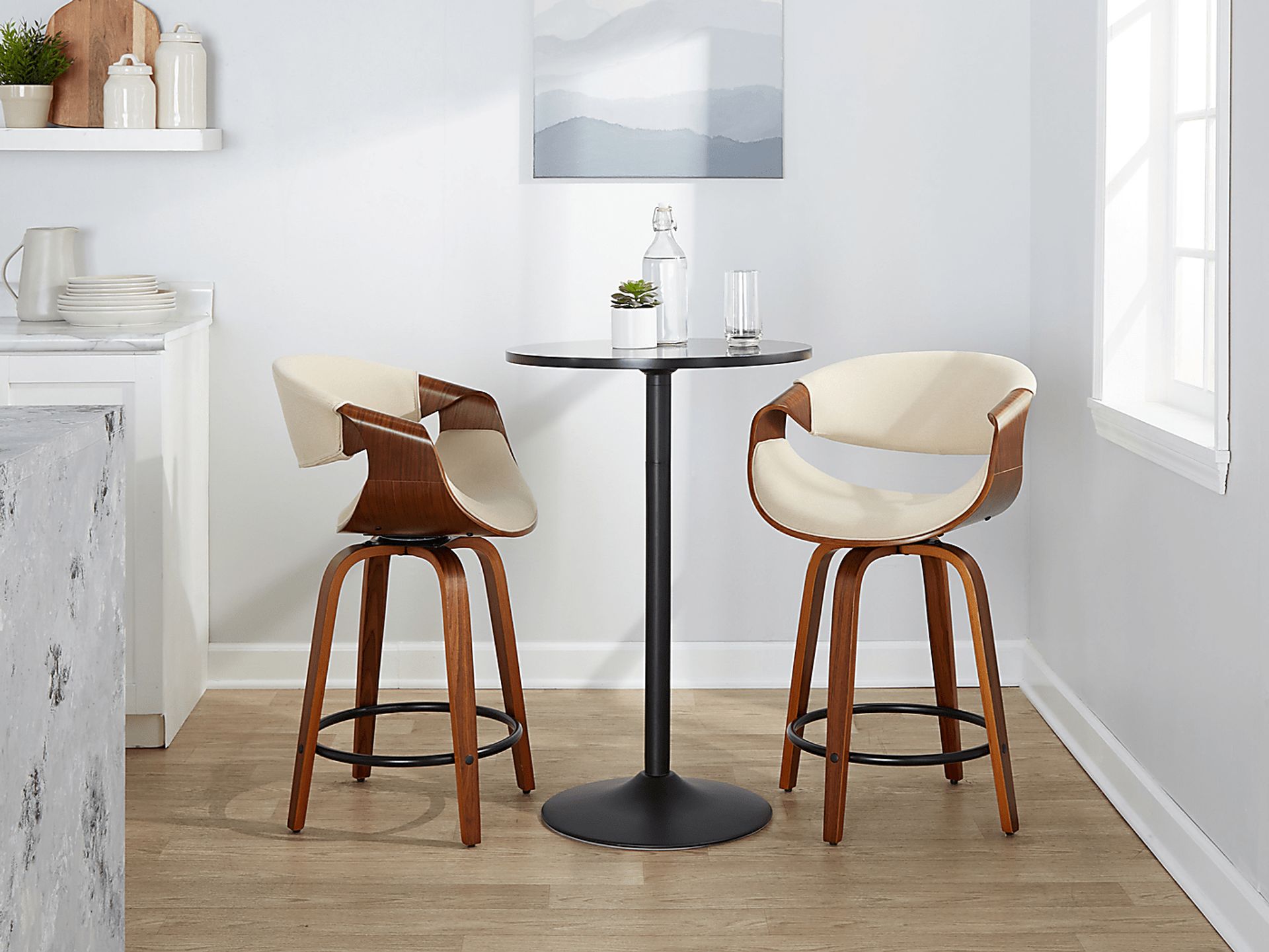 Tamaaron Cream Swivel Counter Height Stool, Set of 2 - Image 5