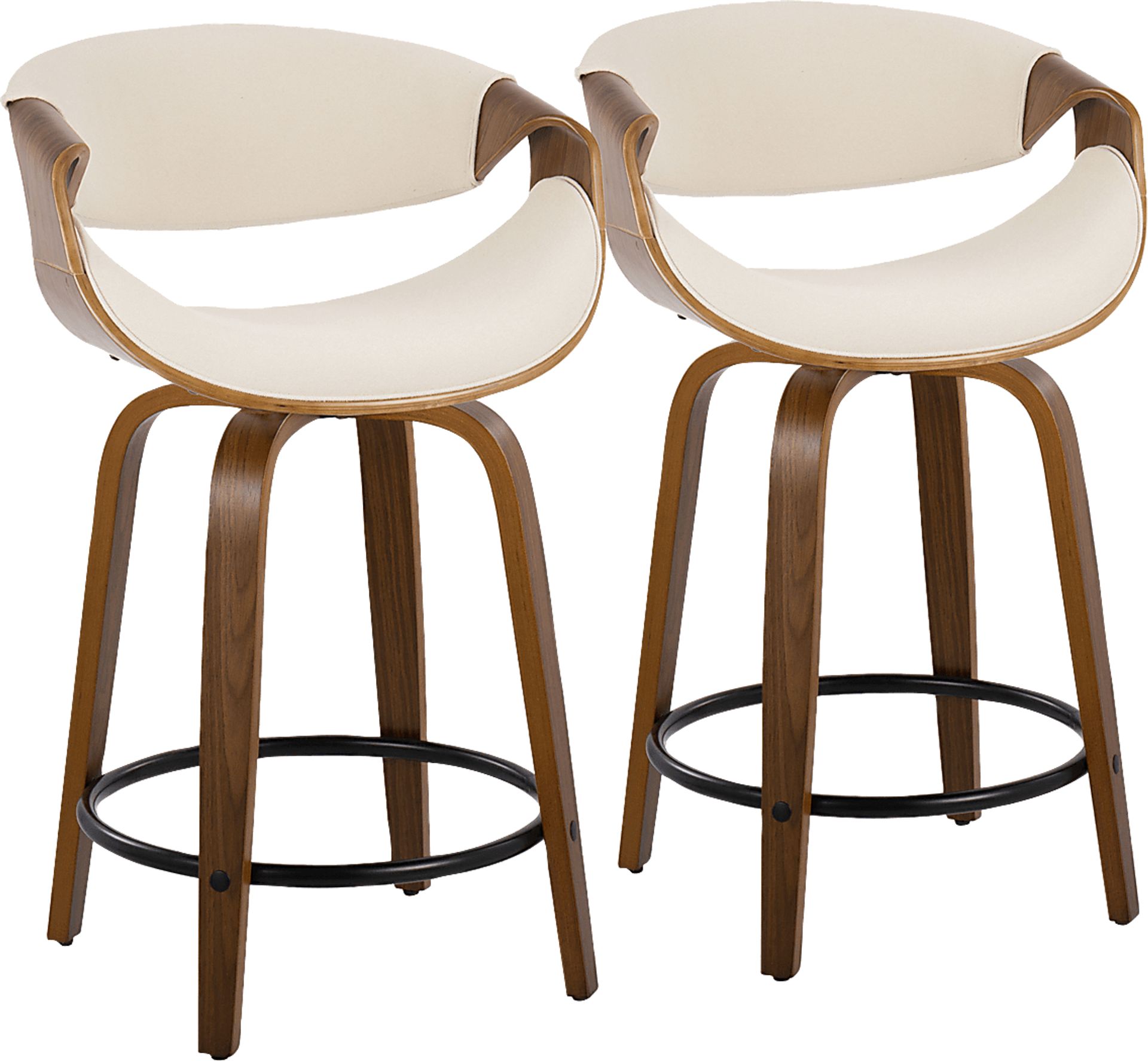 Tamaaron Cream Swivel Counter Height Stool, Set of 2 - Image 1