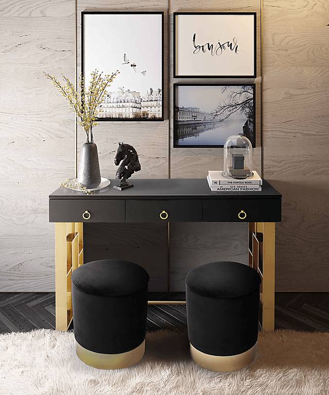 Tamar Ann Black Storage Ottoman - Thumbnail - Image 3