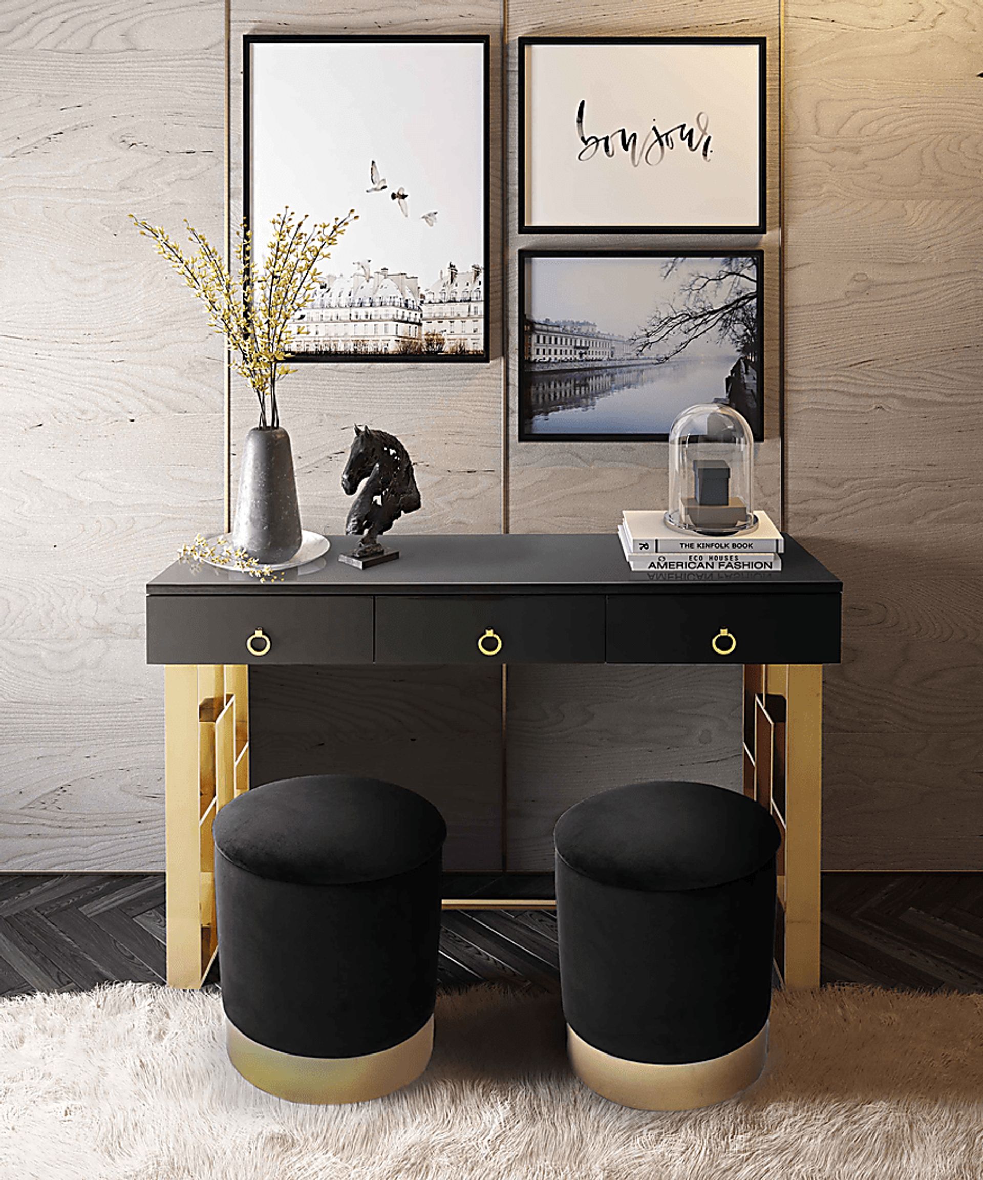 Tamar Ann Black Storage Ottoman - Image 3