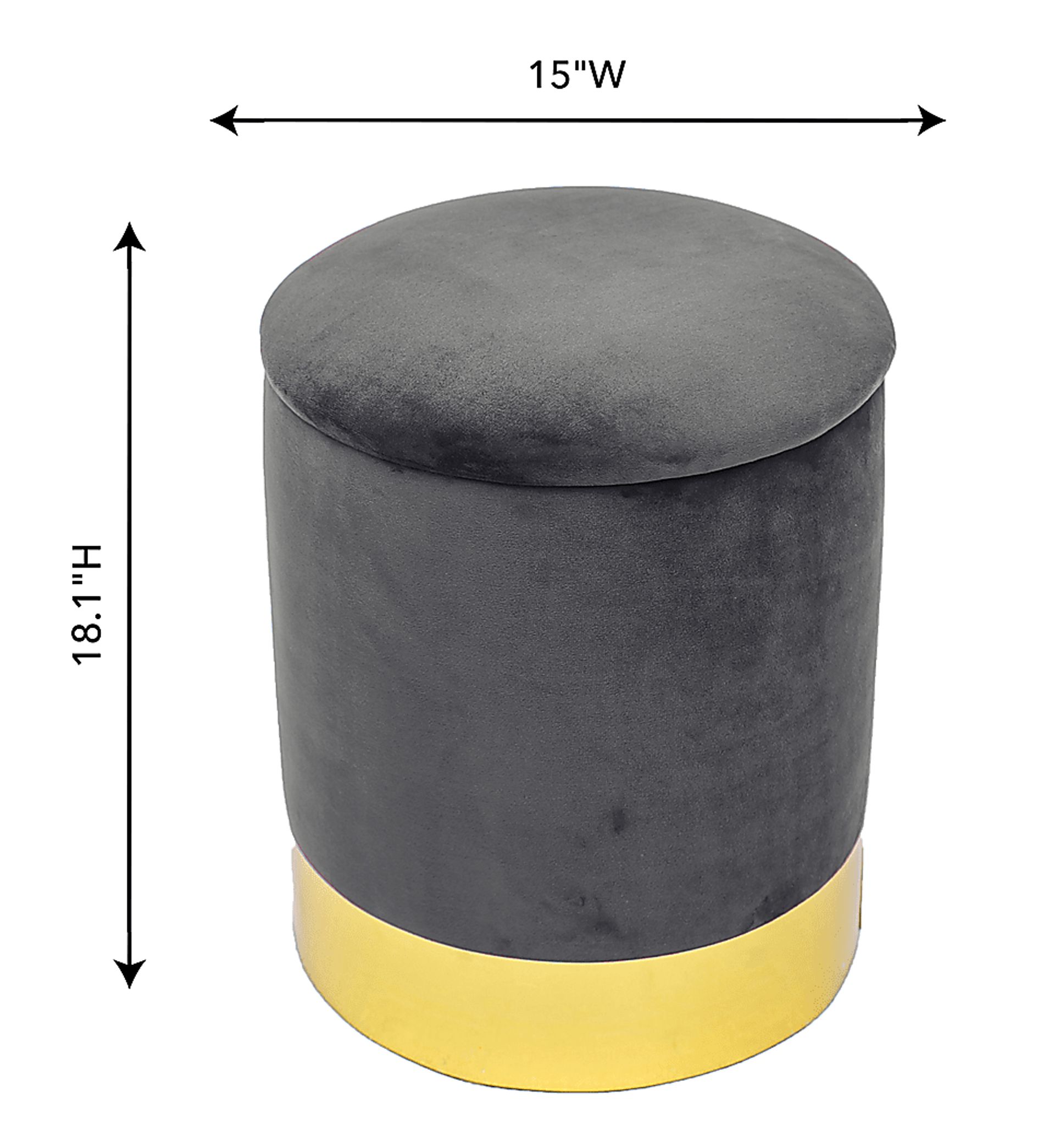 Tamar Ann Gray Storage Ottoman - Image 5