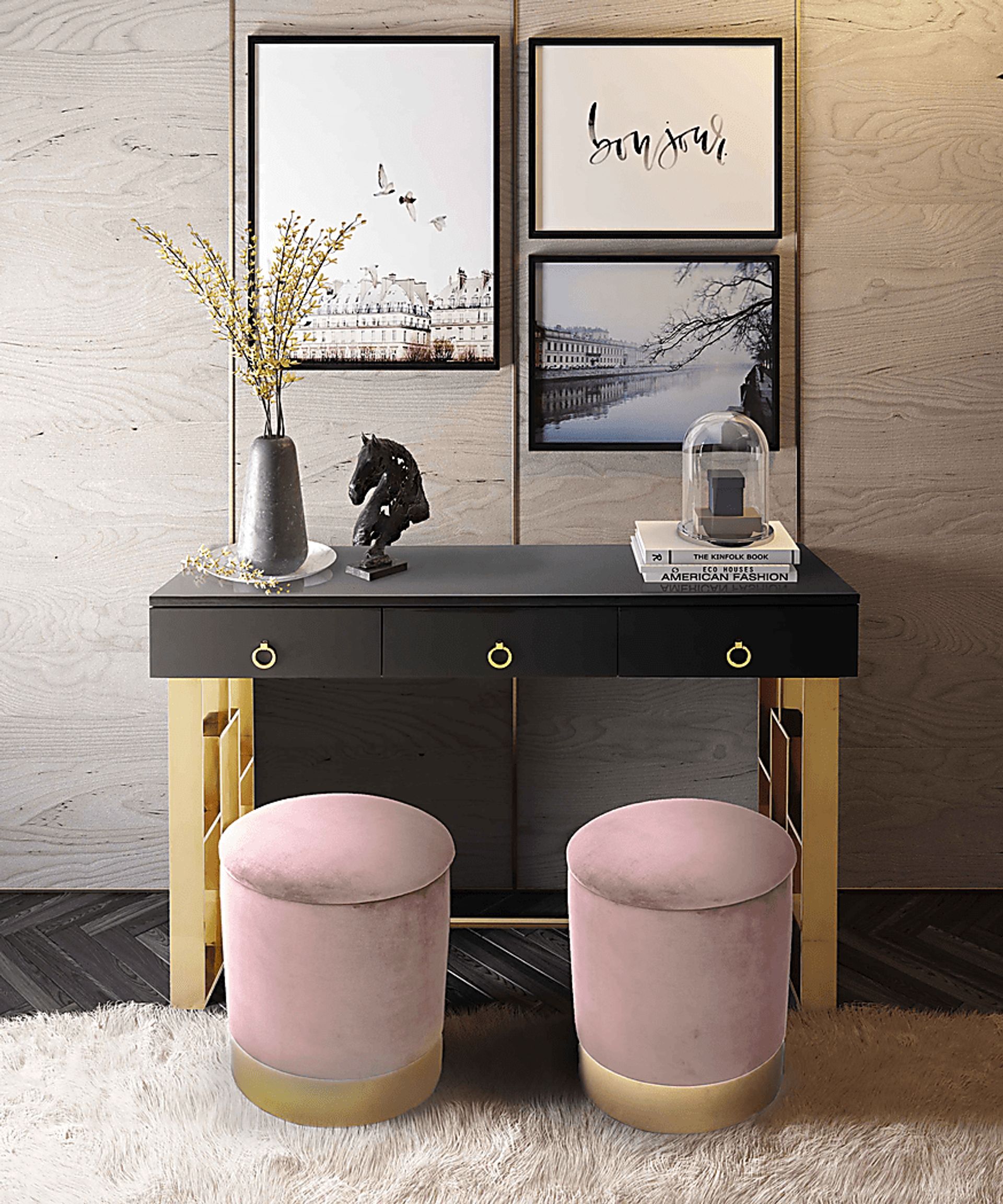 Tamar Ann Pink Blush Storage Ottoman - Image 4
