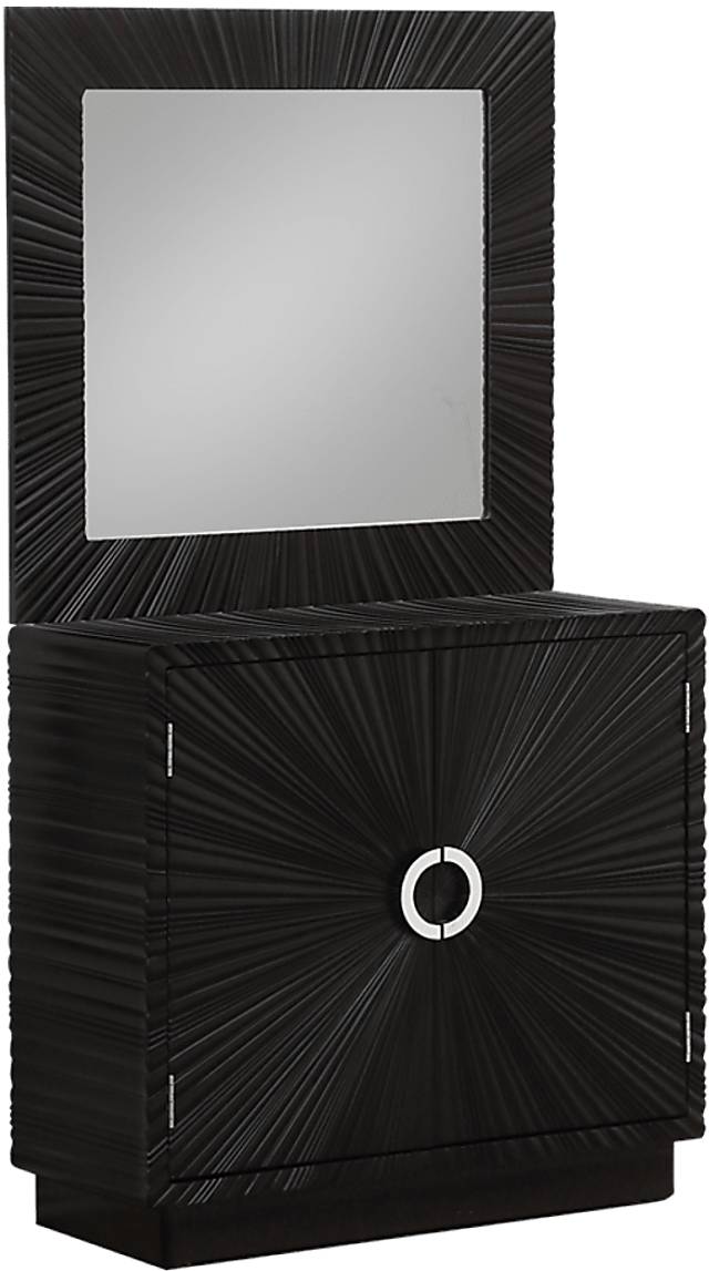 Tamar Black Cabinet and Mirror Set - Thumbnail - Image 2