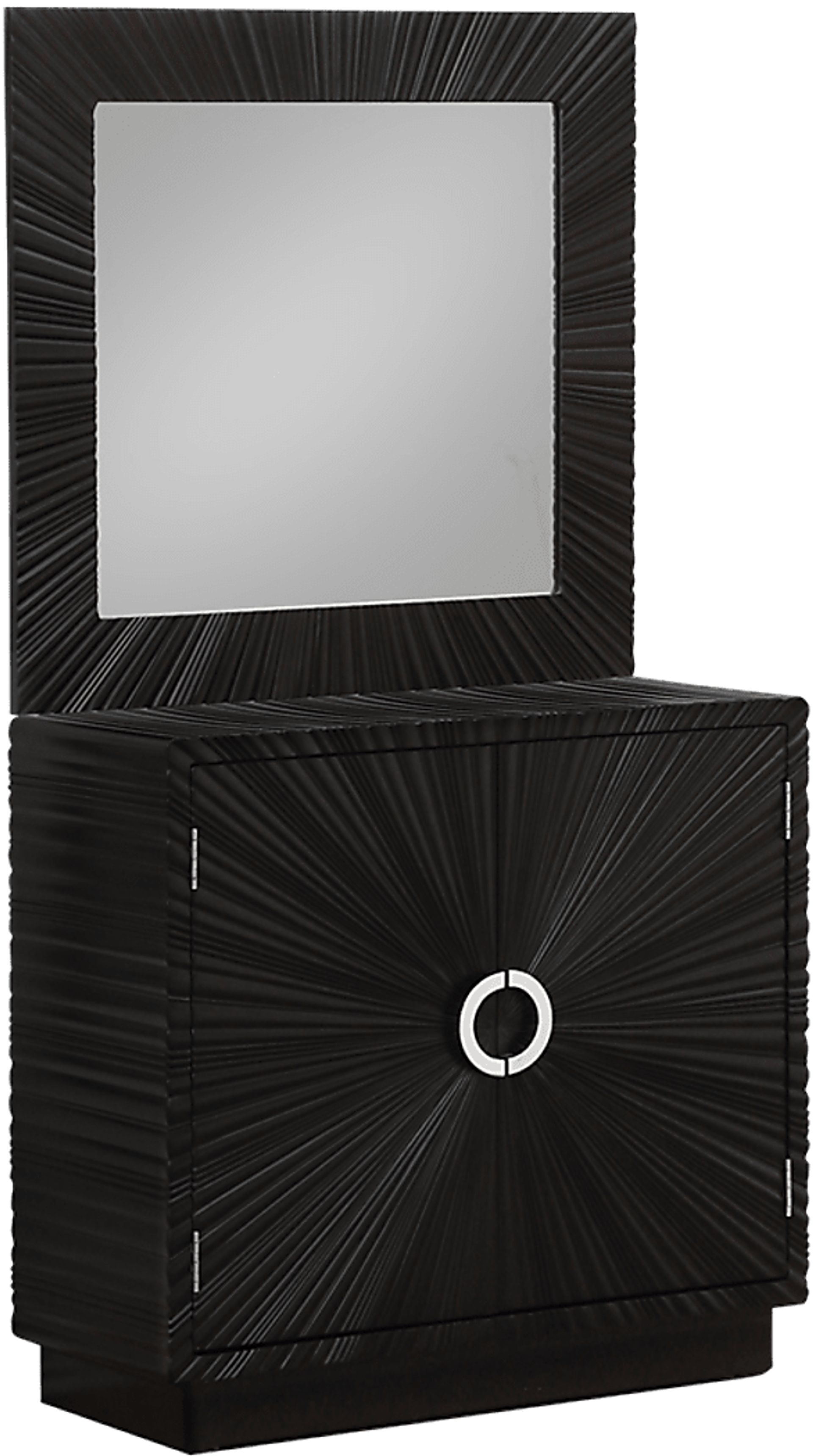 Tamar Black Cabinet and Mirror Set - Image 2
