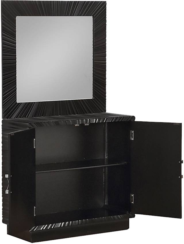 Tamar Black Cabinet and Mirror Set - Thumbnail - Image 3