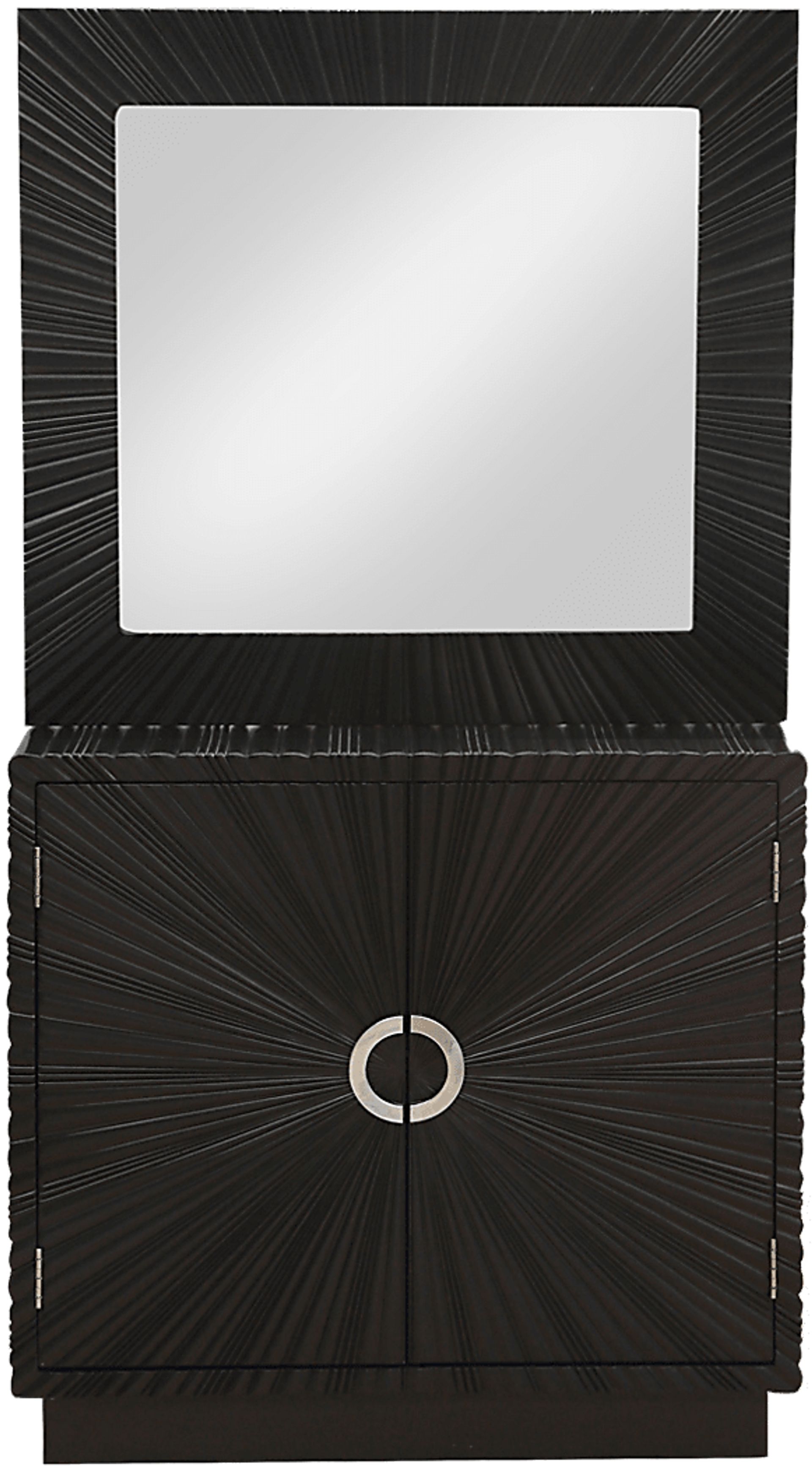 Tamar Black Cabinet and Mirror Set - Image 1