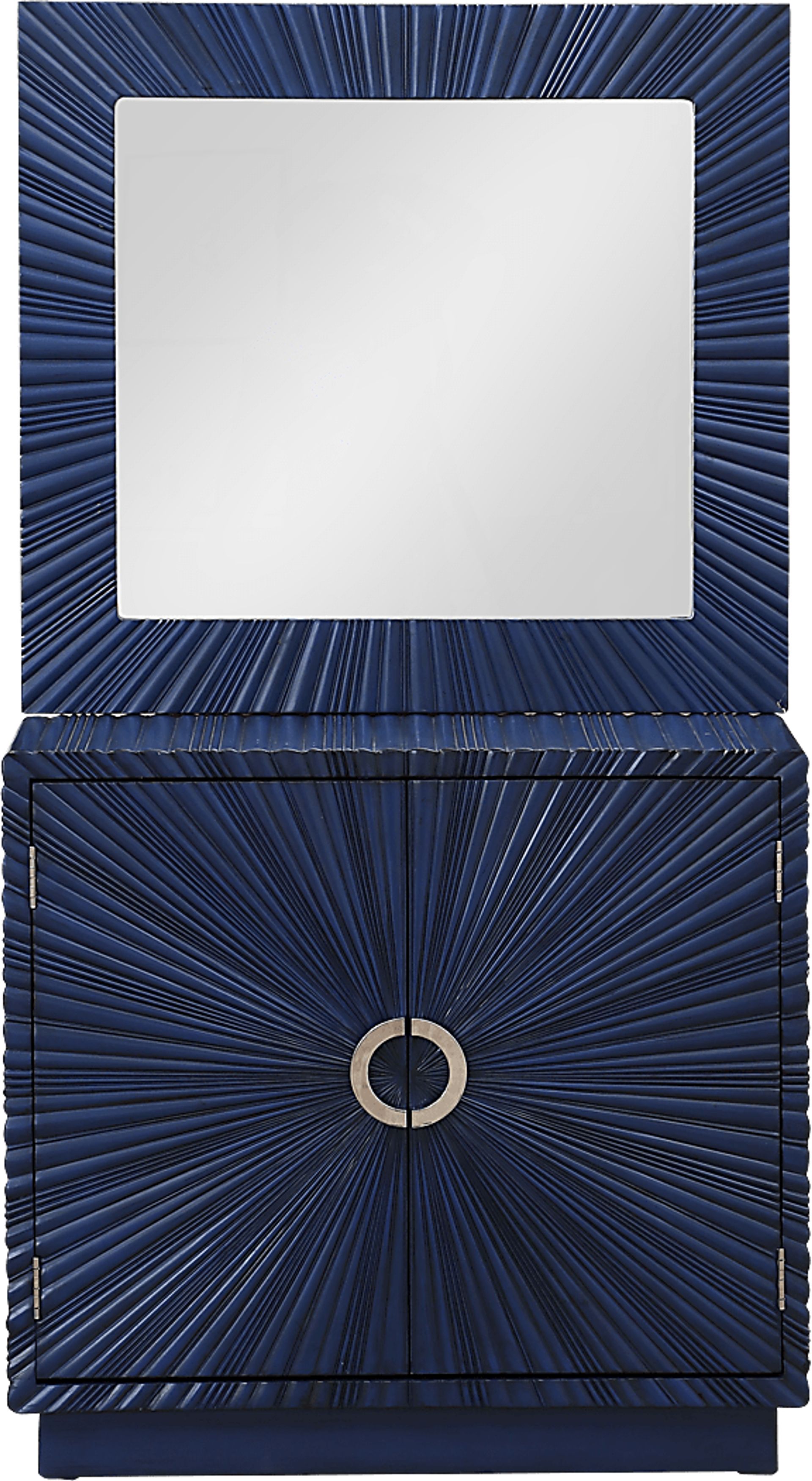 Tamar Blue Cabinet and Mirror Set - Image 1