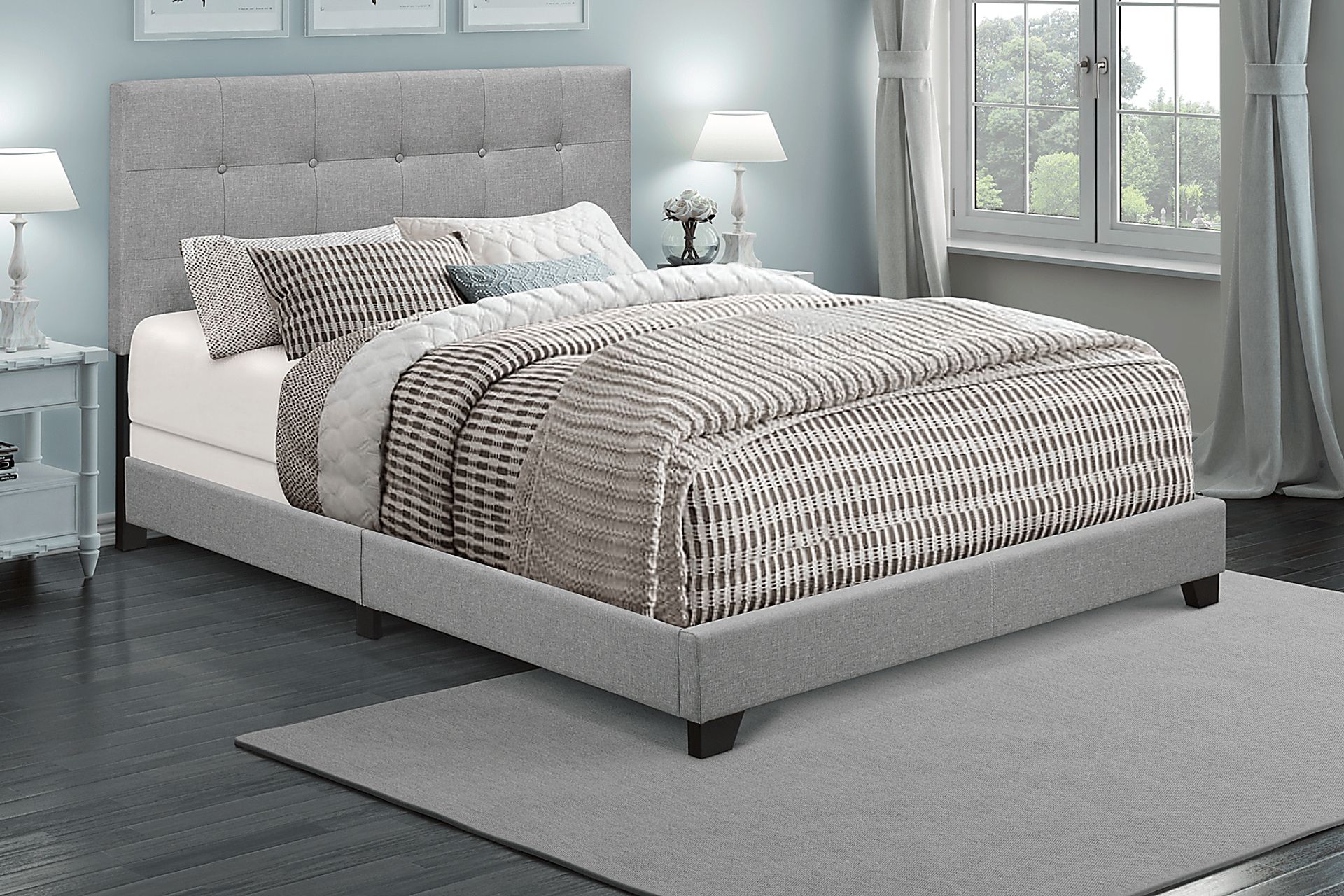 Tamara Gray Queen Upholstered Bed - Image 4