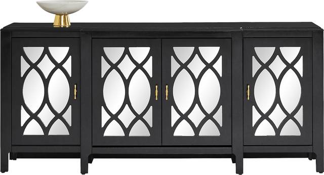 Tameran Black 4 Door Accent Cabinet - Thumbnail - Image 2