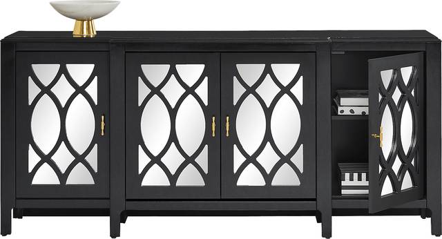Tameran Black 4 Door Accent Cabinet - Thumbnail - Image 3