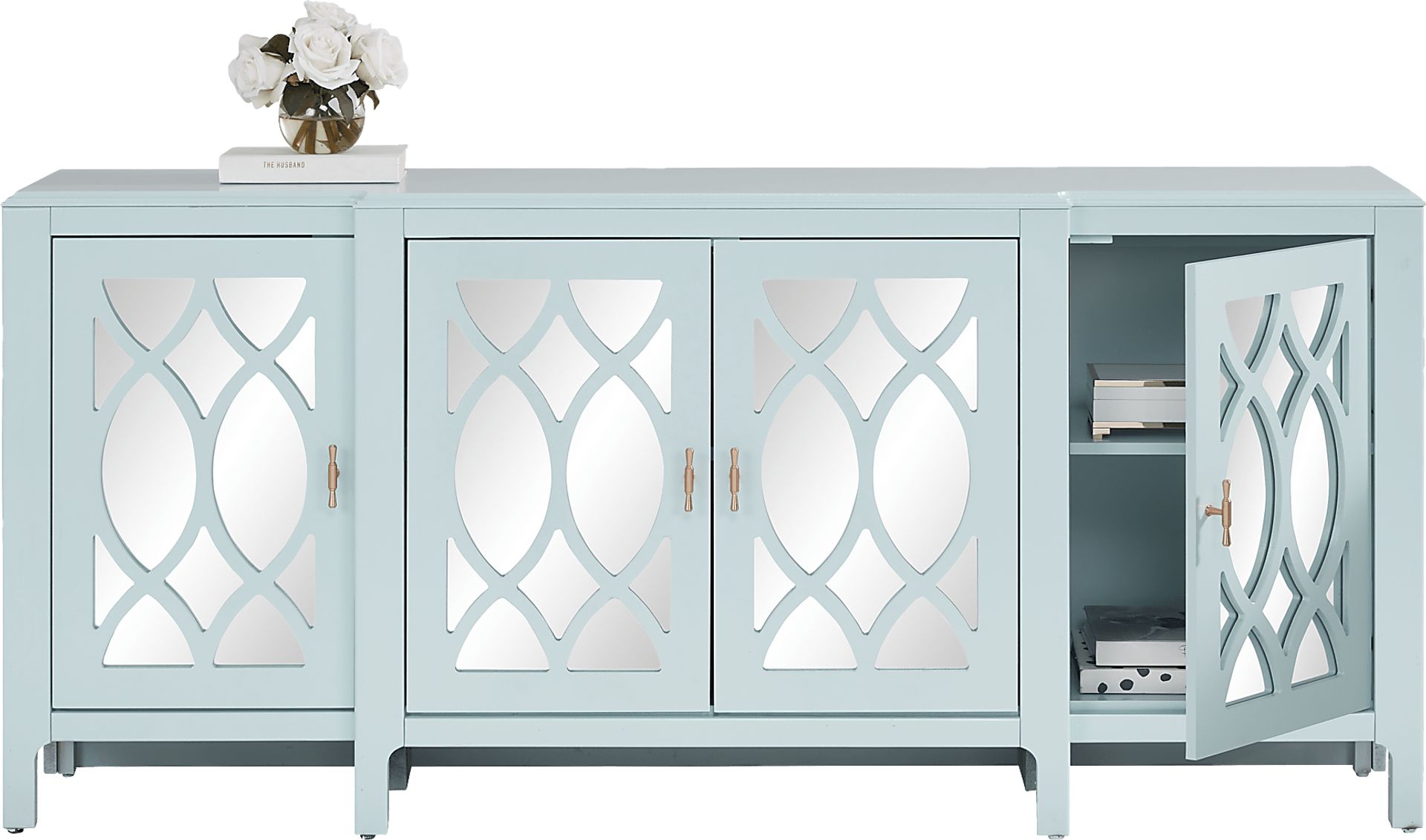Tameran Blue 4 Door Accent Cabinet - Image 3