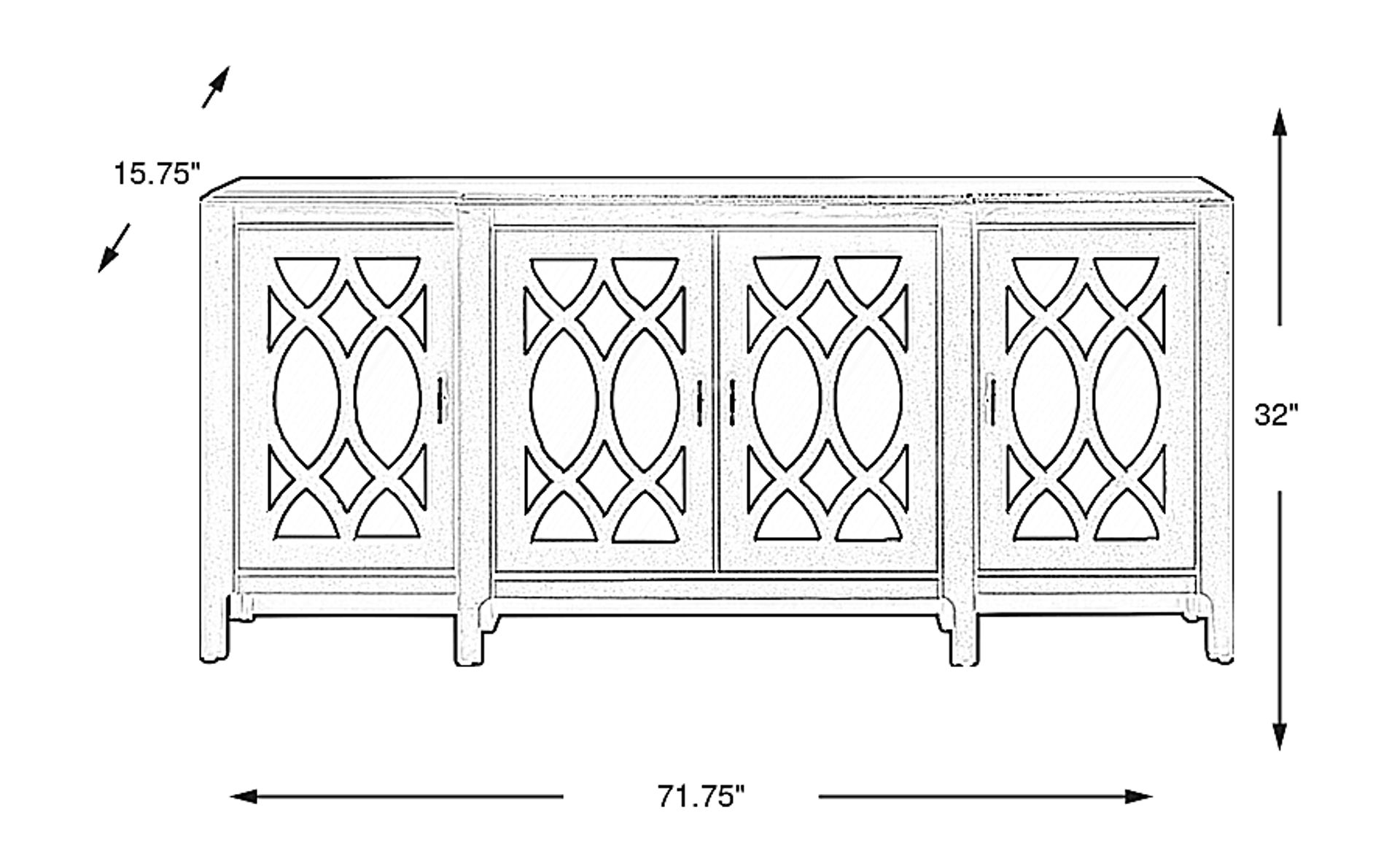 Dimension Image. Please refer to the Dimension Tab on this page for dimension details.