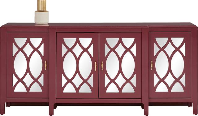 Tameran Red 4 Door Accent Cabinet - Thumbnail - Image 2