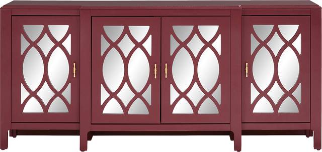 Tameran Red 4 Door Accent Cabinet - Thumbnail - Image 1