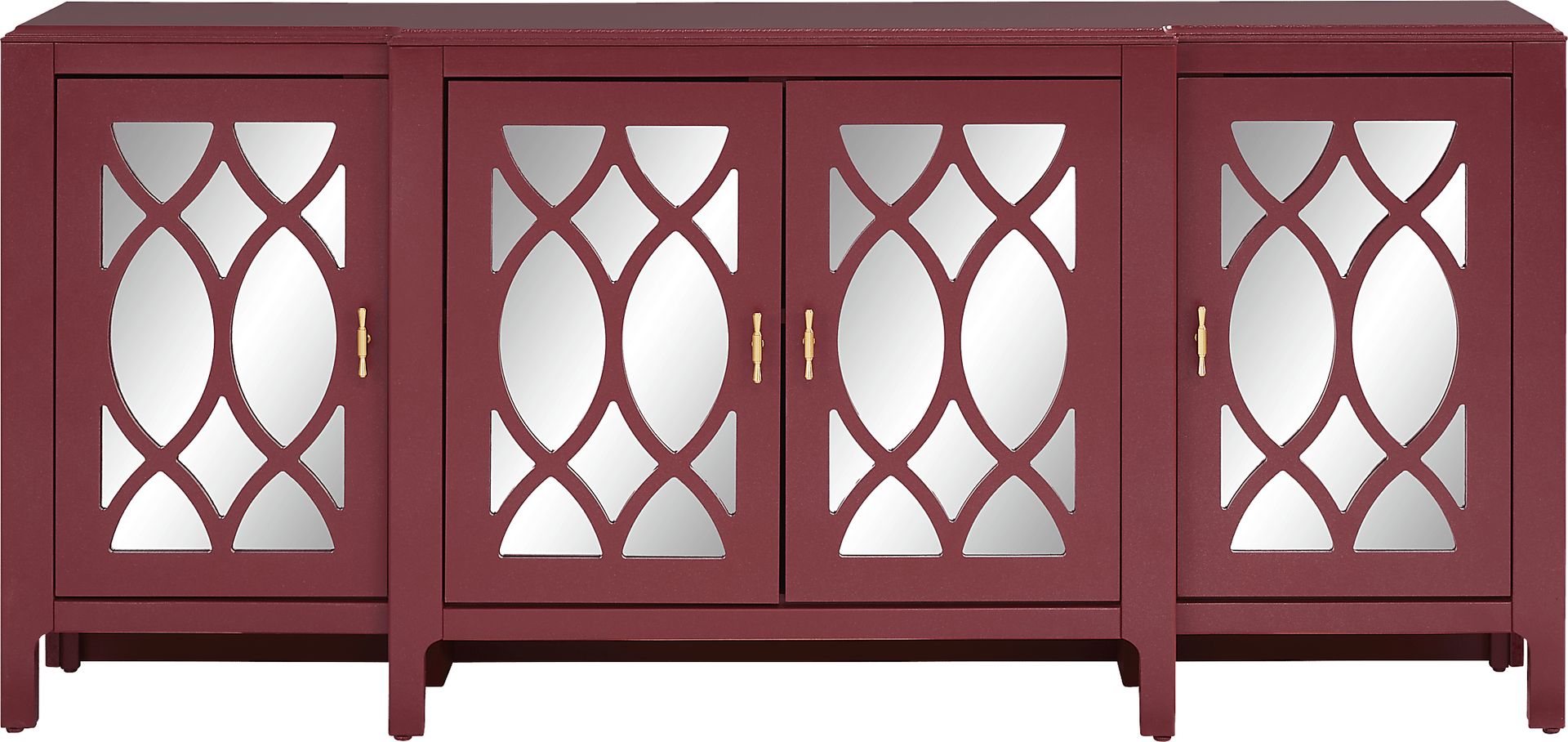Tameran Red 4 Door Accent Cabinet - Image 1