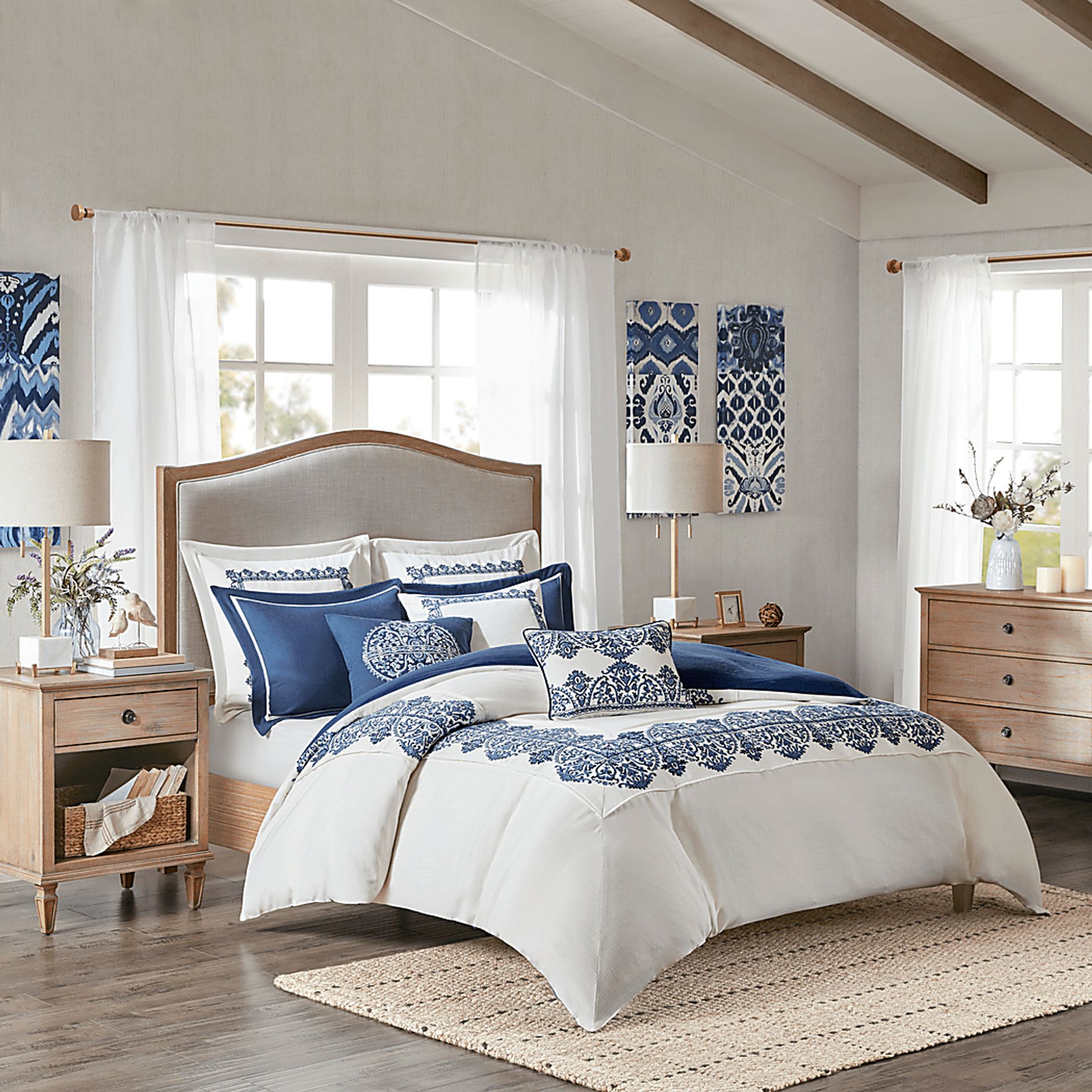 Tamia Off White 8 Pc Queen Comforter Set - Image 2