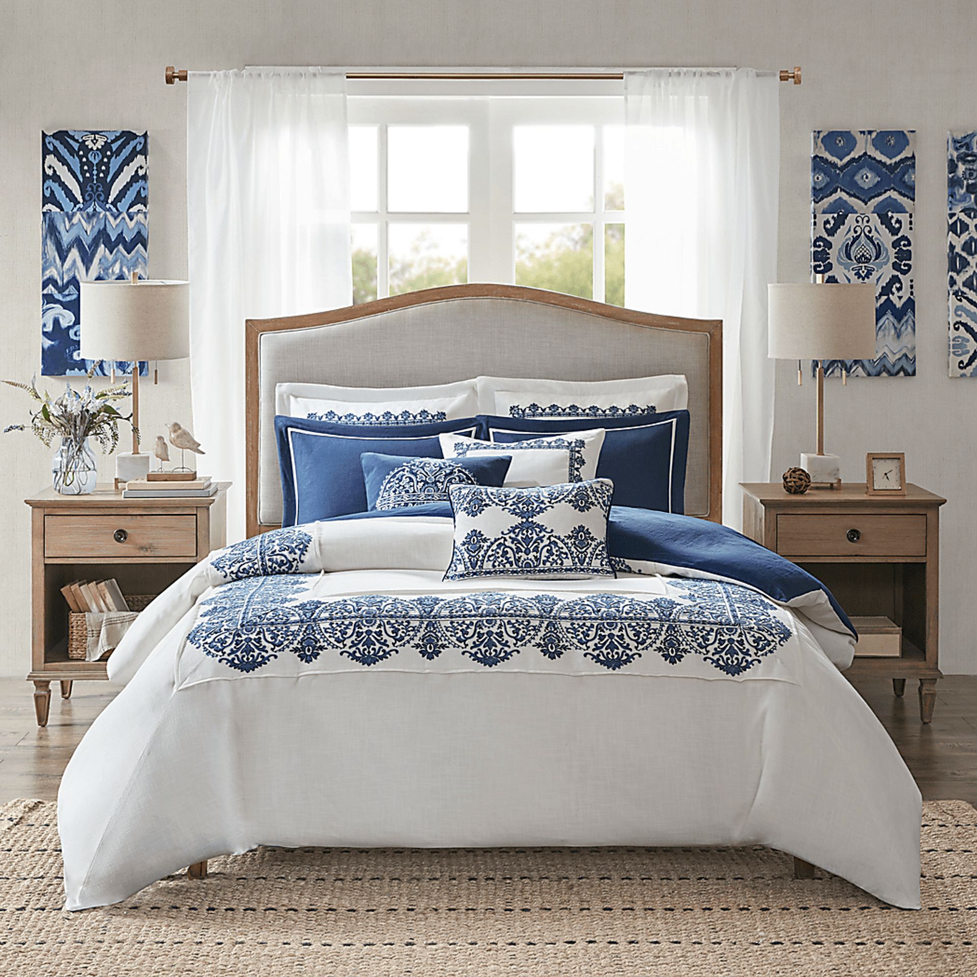Tamia Off White 8 Pc Queen Comforter Set - Image 1