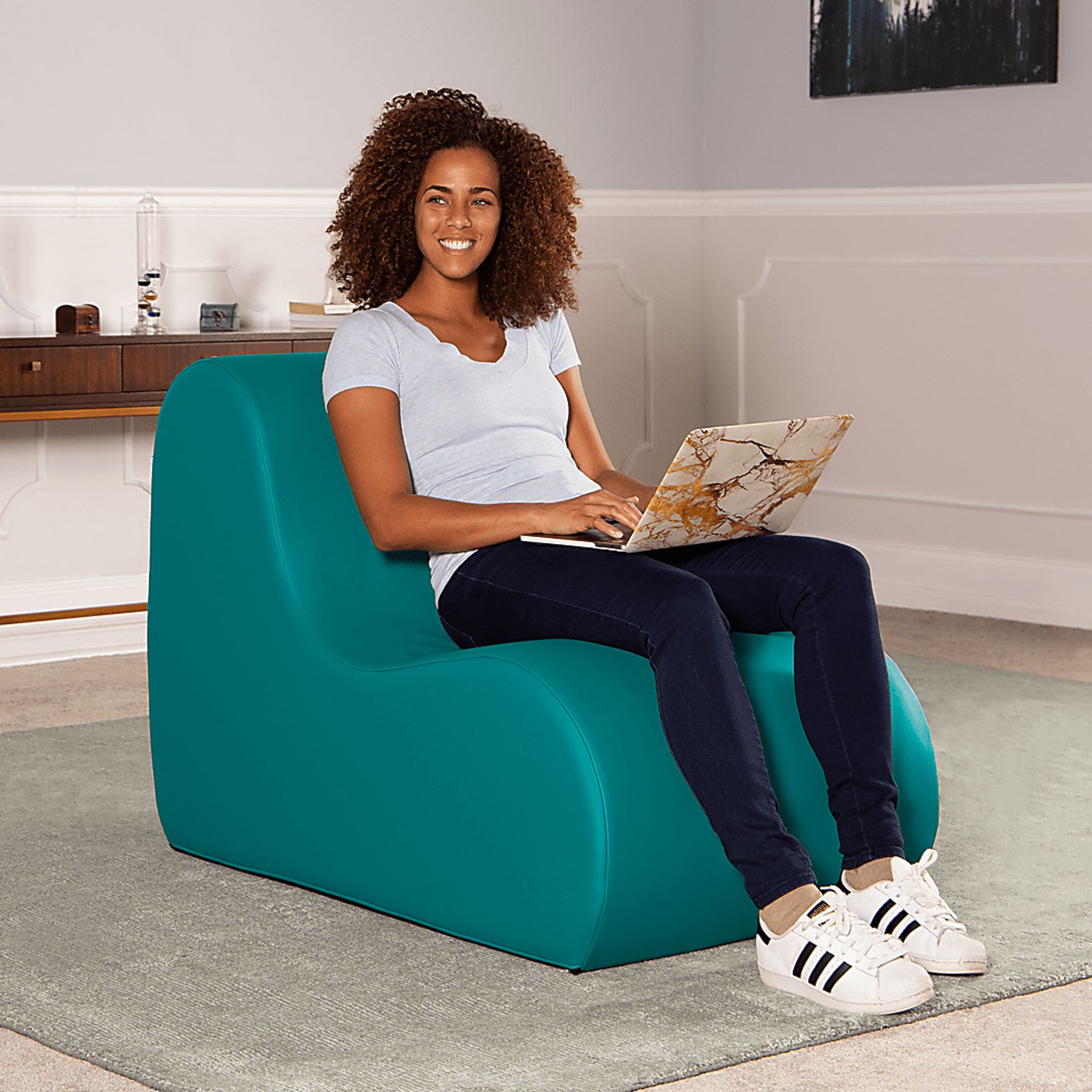 Kids Tamiko Turquoise Large Chair - Image 2