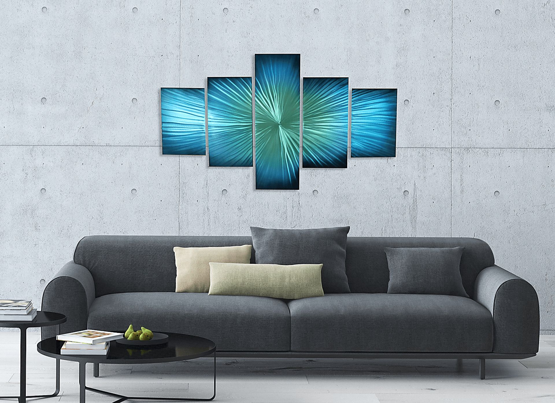 Tamina Navy Wall Decor, Set of 5 - Image 2