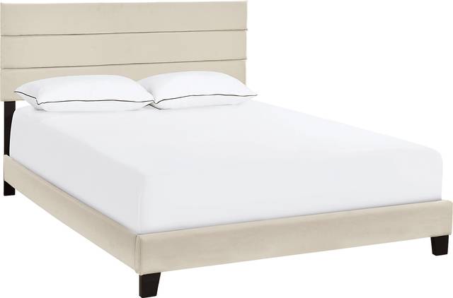 Tampania Beige Queen Bed - Thumbnail - Image 1