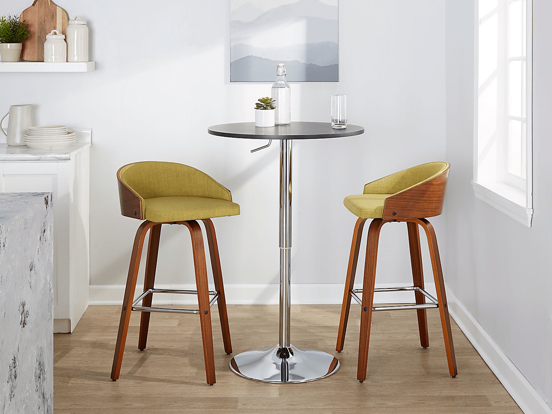 Tanacross Green Swivel Barstool, Set of 2 - Image 2