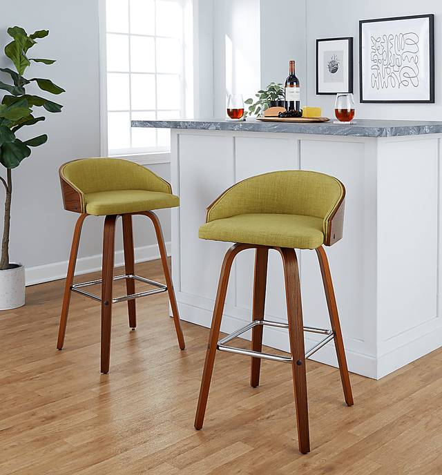 Tanacross Green Swivel Barstool, Set of 2 - Thumbnail - Image 4