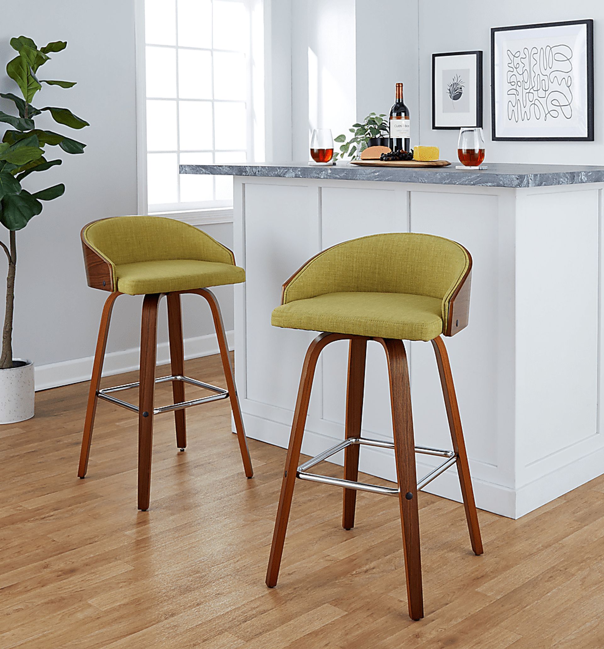 Tanacross Green Swivel Barstool, Set of 2 - Image 4