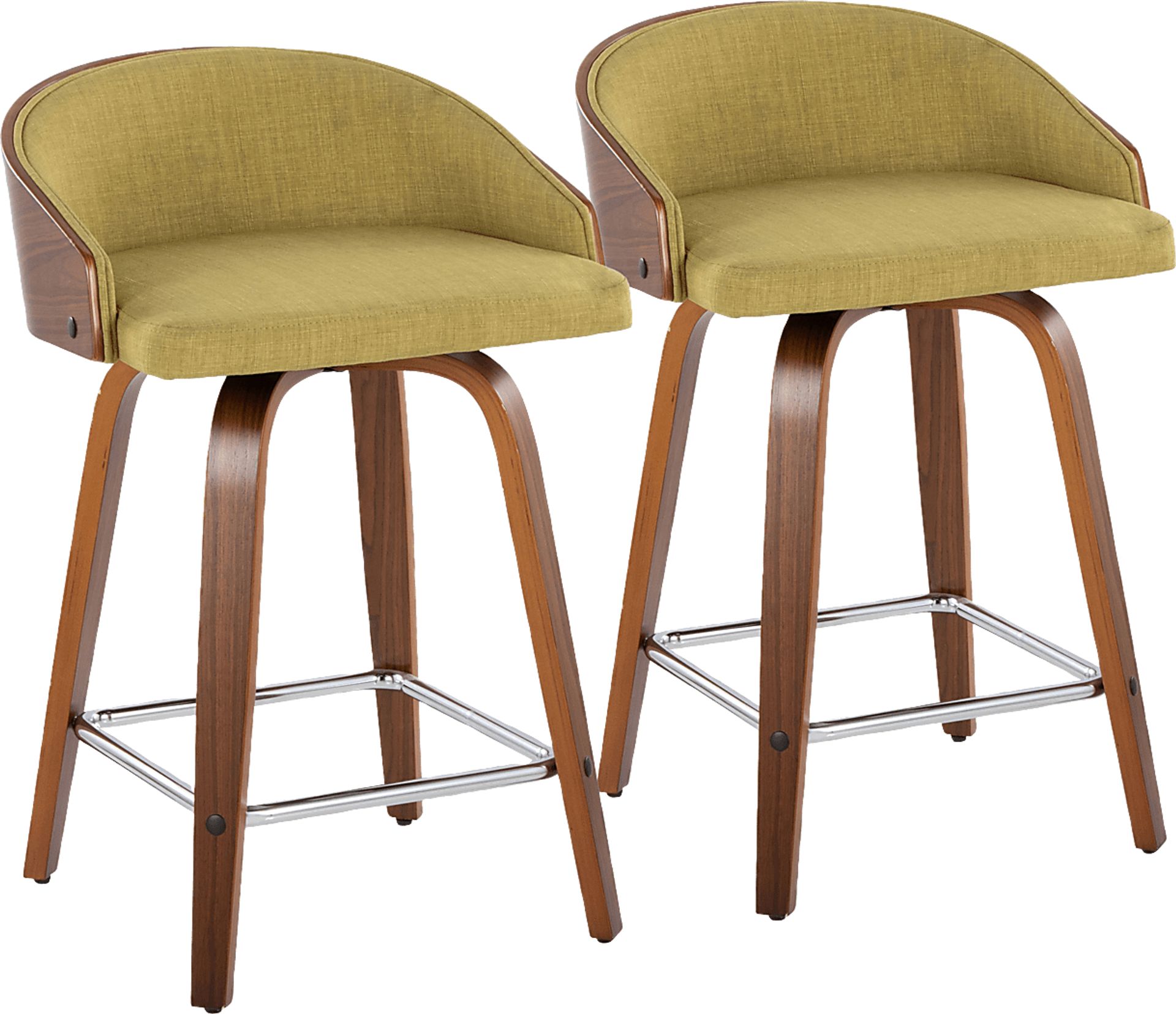 Tanacross Green Swivel Counter Height Stool, Set of 2 - Image 1
