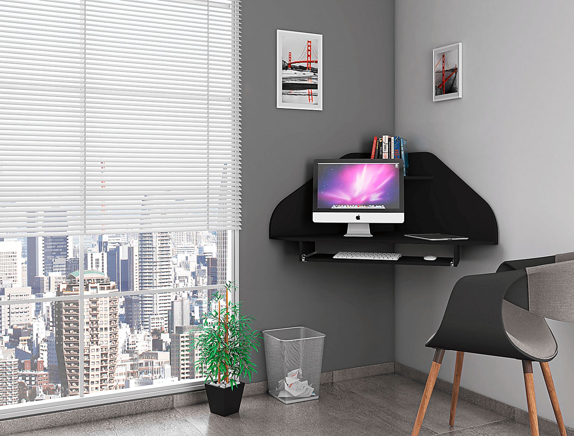 Tanbark Black Corner Desk - Image 7