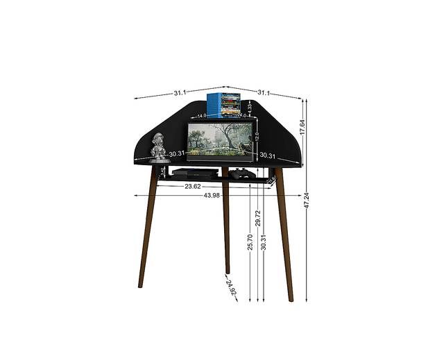 Tanbark Black Corner Desk - Thumbnail - Image 9