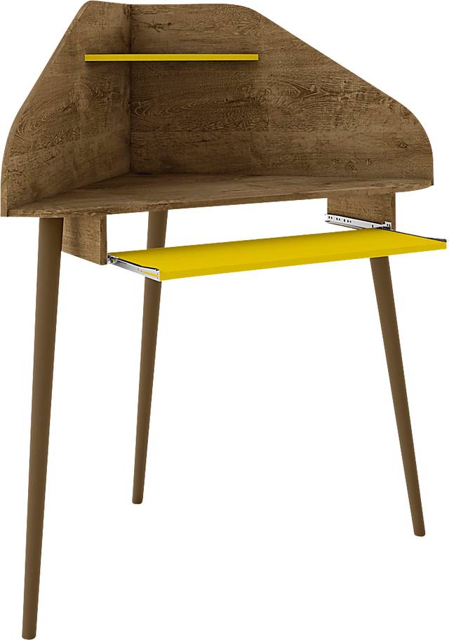 Tanbark Brown Corner Desk - Thumbnail - Image 3