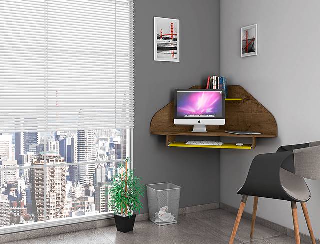 Tanbark Brown Corner Desk - Thumbnail - Image 7